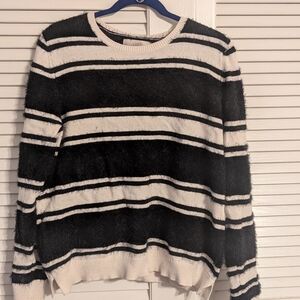 LOFT Classic Black and White Crew Neck Sweater